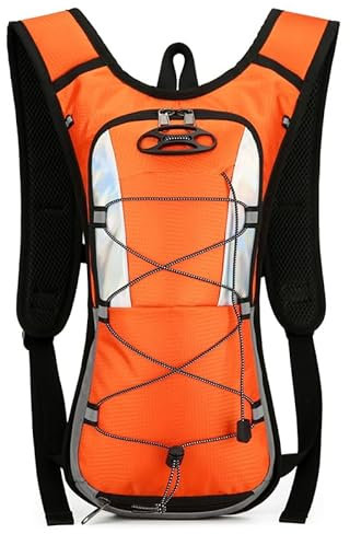 SHENJMAI Fahrradrucksäcke, Fahrradrucksack, Lauftasche, wasserdichter Rucksack, Outdoor-Sportrucksack, Wanderrucksack, Wanderrucksack für Radfahren, Wandern, Reiten, Orange, Einheitsgröße