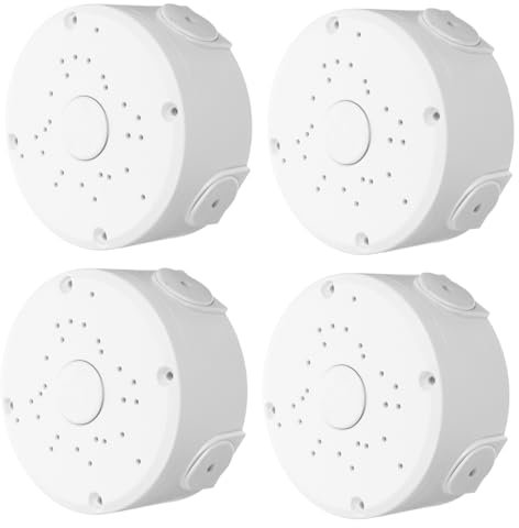 HOMOCONO 4pcs Hemisphere Bracket Outdoor Security Camera Weatherproof Junction Box Plastic Connection Box for Garage and Outdoor Use