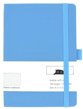 Softcover-NotizbüCher Gepunktete Notizbücher im A5-Format, Softcover, Notizblock, Tagebuch, Wochenplaner, Briefpapier for Schüler, Schule, Bürobedarf NotizbüCher A5 Softcover(Sky Blue)