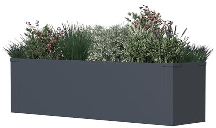 WESTMANN Pflanzkasten Talus M | Metall Pflanzkübel rechteckig 100x25x27cm | Galvanisierter Stahl wetterfest | Zeitloses Design Anthrazit RAL 7016 | Hochbeet geeignet