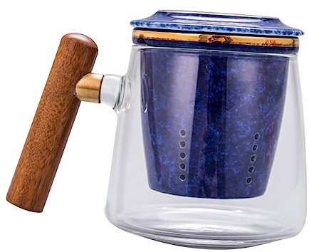 Tazas de café de cerámica. Taza y platillo de porcelana fina de hueso, 1 Juego de taza con filtro de oficina, colador de leche, tazas de café con tapas, taza de café transparente for té, taza portátil