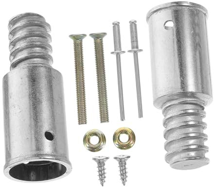 EPIGEIST Aluminum Alloy American Threaded Parts Kit Push Broom Handle Threaded End Extension Pole Repair Metal Handle Tips for Poles