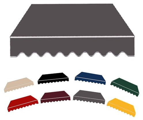 Telone di ricambio per tenda da sole retrattile manuale impermeabile, copertura per tende da sole 3 x 8 '13 x 10 '20 x 10' (grigio, 400 x 200 cm)
