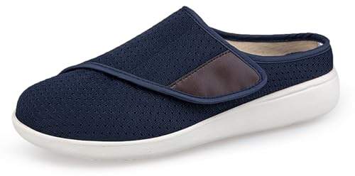 Yeeteepot Pantofole per Donna Uomo Regolabile Larghe Ciabatte Traspirante Passeggio Scarpe Leggero Comode Antiscivolo Casa Pantofole Blu 39 EU