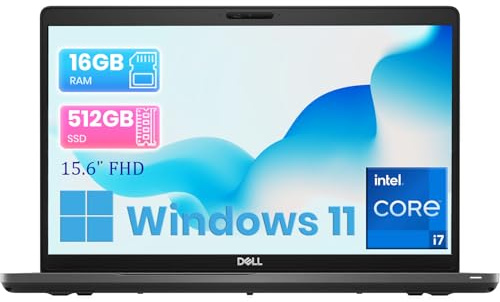 Dell Latitude 5500 Laptop 15.6 FHD Business Netbook PC, Intel Quad Core i7-8665U, 16GB RAM DDR4, 512GB SSD, HDMI, Backlit Keyboard Windows 11 Pro (Renewed)