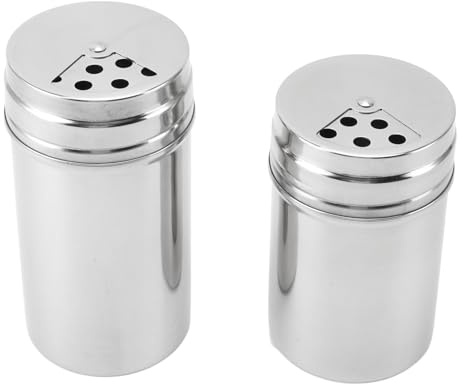 2 pcs shaker di condimento in acciaio inossidabile, fori per versamento regolabili in argento sale e bottiglia di shaker di zucchero per campeggio barbecue da (Tipo 3)