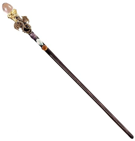 Witch Wand | Crystal Magic Stick | Handgemachter Pop im Kostüm | Natürliches Kristallklares Rollenspiel Zubehör für Tanz Prinzessin Geburtstagsfeier Cosplay Garten