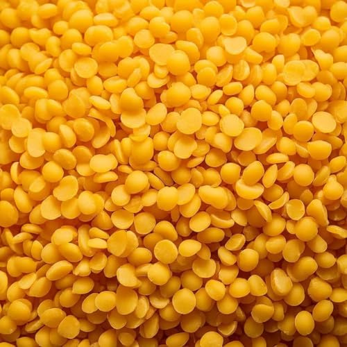 PAIKIUU Granulés de cire d'abeille jaune biologique 100 % naturelle - 1,3 kg - Qualité cosmétique, filtré en six étapes et sans résidus - Pour la fabrication de bougies, baume à lèvres, savon, soins