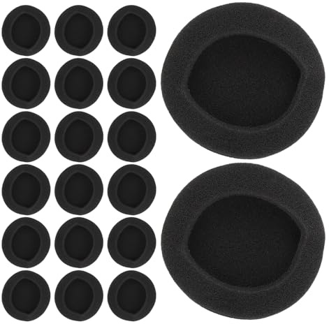 LALAFINA 24 Pezzi Cuscinetti Auricolari in Spugna di Ricambio Morbidi e Resistenti per Cuffie Coperture per Padiglioni Auricolari con Riduzione del Rumore Adatti Vari Modelli di Headset