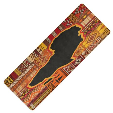 Tappetino da yoga pieghevole in stile etnico stampato mappa africana spessa 1 mm per gli uomini antiscivolo, con borsa per il trasporto tapete para ejercicio 180,3 x 66 cm