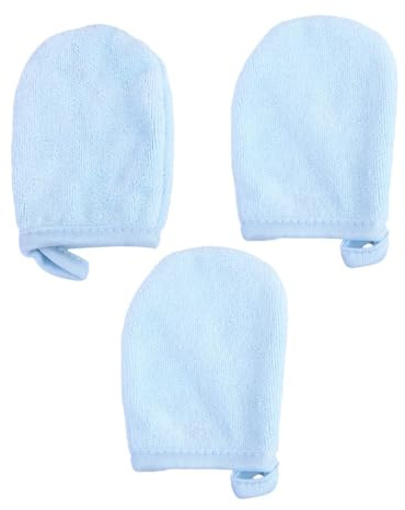 3pcs Makeup Removal Gloves Polyester Cotton Blue Cleansing Mitts