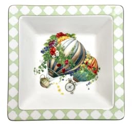 Brandani 51841 Vuotatasche Wonderland in porcellana 18,5×18,5×4,5H cm
