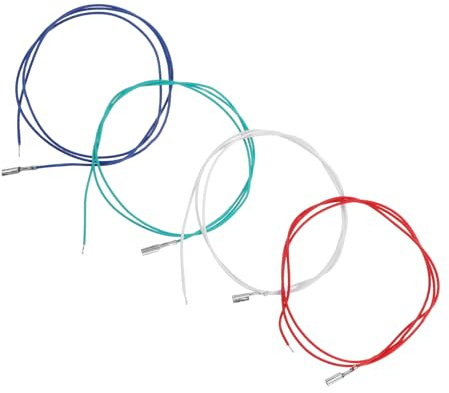 SECFOU Cables de Cabezal para Tocadiscos Fonógrafo, 4 Unidades de Repuesto en Colores, Cables Conductores para Reemplazo de Cartucho Estéreo, Accesorios para Transmisión de