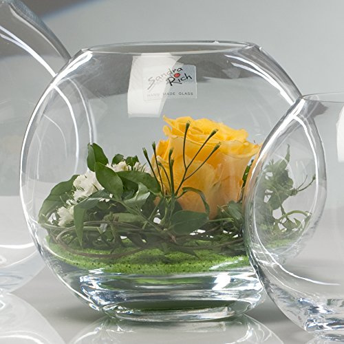 Sandra Rich Kugelvase, Teelichthalter Globe Kugel Glas H. 13,5cm D. 14cm