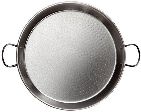 Vaello La Valenciana Paella-Pfanne, polierter Stahl, besondere Dicke, 30 cm, Legierter, Silber