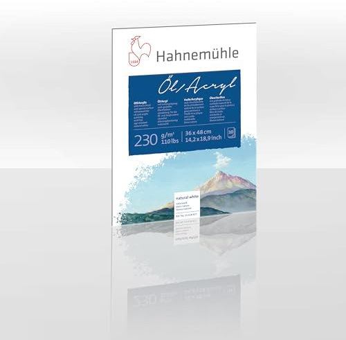 Hahnemühle Öl Acryl Malkarton, 36 x 48cm, naturweiß, 230g/m², 10 Blatt