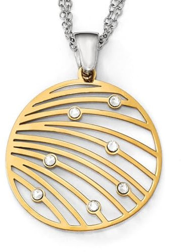 Sterling Silber goldfarbener Zirkonia mit 5,1 cm Verlängerung Halskette 41 cm