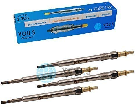 YOU.S Original 0011595601 Glühkerzen Länge 132 mm Spannung 7 V (4 Stück)
