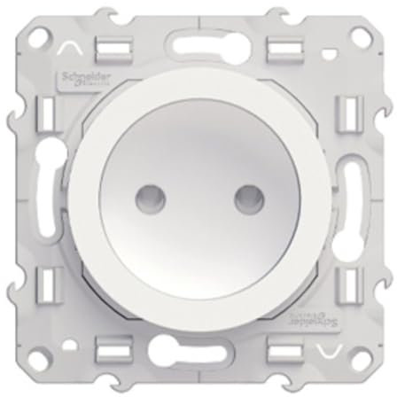 Schneider - Prise simple 2 pôles - Blanc - Odace