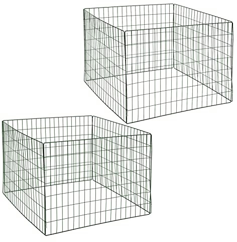ESTEXO Drahtgitterkomposter 2er Set 90x90x70 cm Metall Komposter Gartenkomposter Welpenauslauf Tiergehege Grün