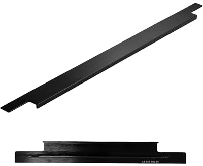 Gedotec Design Möbelgriff Küche Griffleiste schwarz matt - TRIM Black | Küchengriff Aluminium für Schubladen & Schranktüren | Alu-Griff Länge 346 mm | 1 Stück - Schubladengriff mit Harpunen-Steg