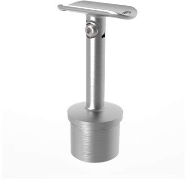 Sellon24® Edelstahl Rohrstütze Handlaufrohrstütze Handlaufhalter Gelenk Handlaufträger Rundrohr Pfosten Rohrhalter Geländer Geländerpfosten Trägerplatte rund 42,4 Treppengeländer Gelaender Handlauf