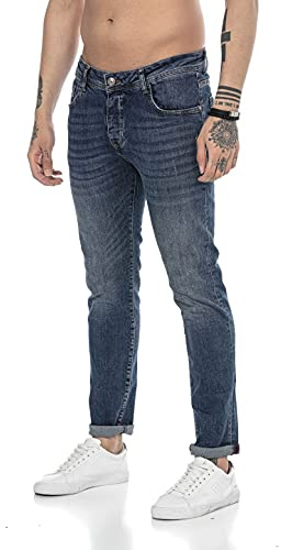 RED BRIDGE Vaqueros para Hombre Jeans Denim Pants Estilo Used Azul Oscuro W29L32