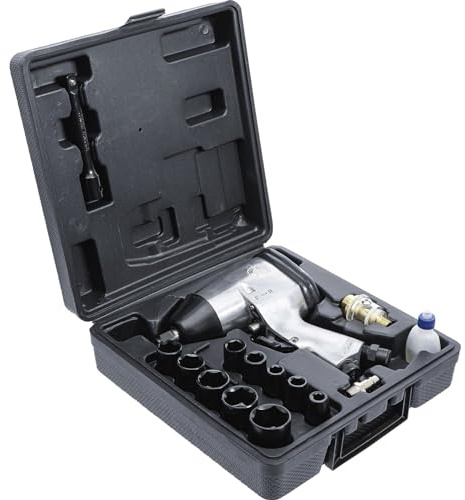 OC-PRO Druckluft-Schlagschrauber Set mit 10 Steckschlüssel | 1/2 Zoll | Kraft-Steckschlüssel-Satz | 13 tlg