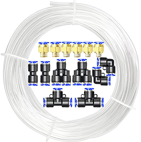 ERGAOBOY Bright 10M Polyuréthane PU Air Tuyau Tuyau Kit, 4mm OD x 2.5mm ID Avec 14 Kits de Connecteur