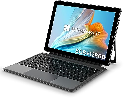 ALLDOCUBE 2 in 1 Tablet PC, Tablet PC mit Tastatur Windows 11,Tablet Laptop 10.5 Zoll,Celeron N4120,8GB RAM,128GB SSD, FHD IPS Display1920x1280,2.4G+5G WiFi,Bluetooth,Type C,HDMI, QWERTY