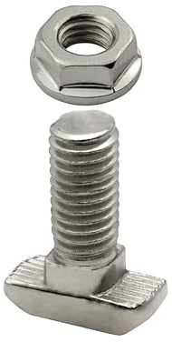 KLAK 40 - Hammerkopfschraube T-Schraube M8 20mm Nut 8 Aluprofil 40-er 10 Stück + Mutter