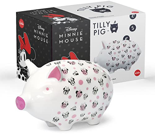 Tilly Pig Disney Ceramic Piggy Bank Kids Girls Adults Minnie Mouse Money Box