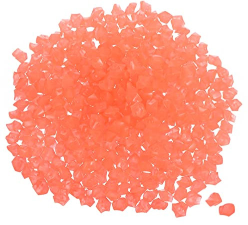 sourcing map 800 piedras brillantes de 8 a 10 mm, decoración de piedras luminosas en la oscuridad, decoración de bricolaje naranja decorativo para jardín, planta en maceta, pecera