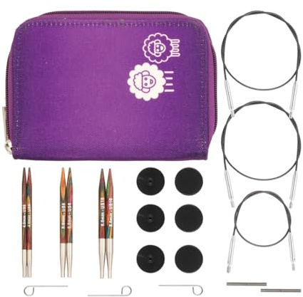 Set ferri da maglia circolari intercambiabili KnitPro Symfonie, Principiante, 4.00, 5.00 e 6.00 mm più accessori