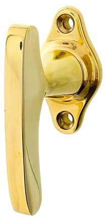 Ventano antiker Fenstergriff Messing gold poliert Modell „Lüneburg B“ | handgefertigt nach Historischem Vorbild mit integrierter Rasterung