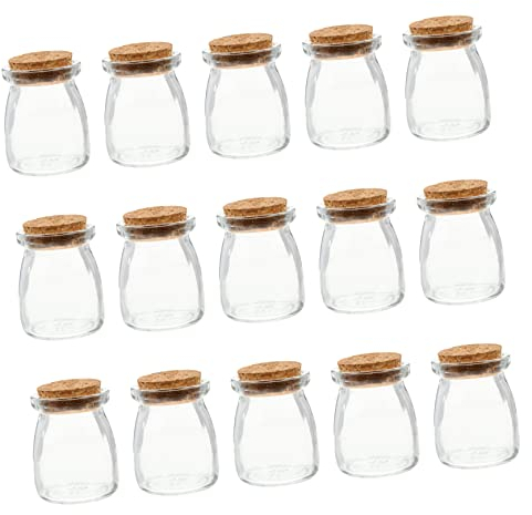 Cabilock Glass Candy Bottles Cork Lids Storage Bottles for Wedding Diy Projects Wishing Pudding Jars