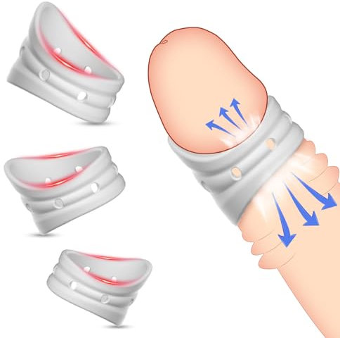 BDSMLOVE Eichelring für Vorhaut Rückhaltung,3 PCS Penisringe Set Cockringe extrem Silikon,Penisring Cockring Erektionshilfe für Männer,Sex Spielzeug für die Männer (3 Größen)