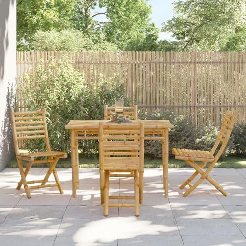 Brokky Gartenstühle 4 STK. Klappbar GartenstüHle Klappstuhl Balkon TerrassenstüHle Balkon KlappstüHle 43x54x88 cm Bambus
