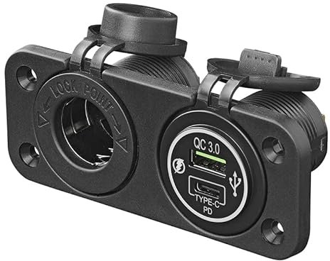 ProPlus Kit de Montage : multiprise 12 V + Chargeur Rapide USB Type A + C 2 Voies 3 A [Allume-Cigare Contraplug de Voiture USB-C]