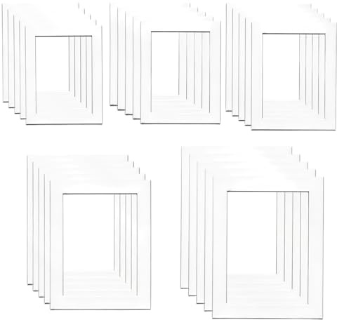 25 Pack Picture Mounts for Frames Cut to Size 4x6 5x7 6x9 8x10 Inches A4 | Thick White Cardboard Pictures Photos Frame Mount Cut to Size Easy Install Assorted Sizes for Image Display Artworks Painting