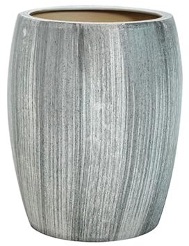 RUNZE765Z Maceta Interior Macetas de cerámica for Suelo con Rayas, Maceta Gris de Gran Calibre con Orificios de Drenaje, contenedor for Plantas de Interior y Exterior Jardineras Exterior