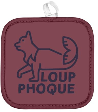 Manique de Cuisine - Loup-Phoque Humour Animaux Loufoque Jeu de Mot - (17 x 17 cm)