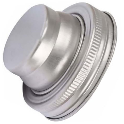 VOSAREA Mason Jar Shaker Lid 304 Stainless Steel Cocktail Jar Cap for Pepper Salt Flour Filter, Bar Drink Accessory for Home and Party Use