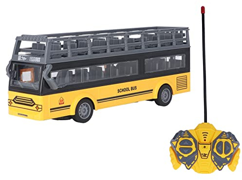 Srliya Bus RC à deux étages, 4 canaux, ouverture de porte, fonction d'accélération, détails fins, design anti-collision