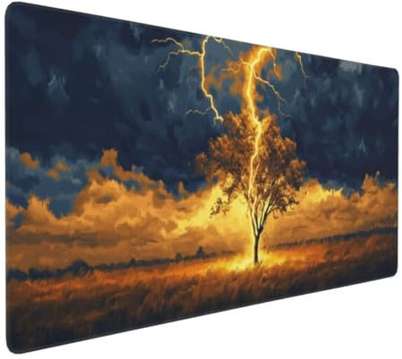 Gold Baum Mauspad XXL, Großes Mousepad 700x300x3mm Rutschfeste Schreibtischunterlage, Präzises und langlebiges Large Mouse pad, Improved Precision Rutschfeste Gummibasis, für Mauspad Home Office k-152