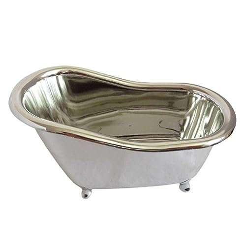 Lizhuzhuzs28 Eiseimer Mini-Badewannenförmiger Kleiner Eiskübel, kosmetische Befestigungsbox, Seifenkiste, kleine Lebensmittelkiste, Heimdekoration, 3 Farben Eiskübel Sektkühler(Silver)