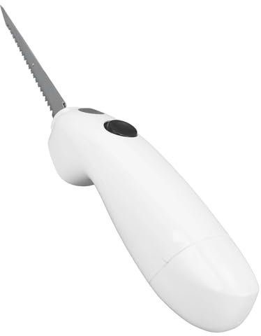 TsoLay Couteau À Steak Électrique sans Fil, Couteau De Cuisine À Découper Électrique, Couteau À Pain Portable, Tranche Facile en Acier Inoxydable Durable PP, Alimenté par Batterie, pour La Maison