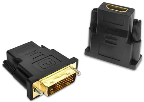 luoshaPUCY 2Pcs Adaptateur DVI vers HDMI, Adaptateur HDMI Femelle vers DVI mâle (24+1, Noir) 1080P Full HD