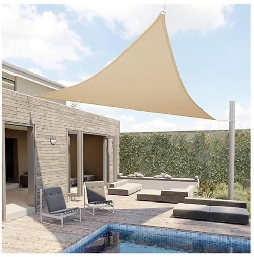 Almineez Triangle Sun Shade Sail 3.6m x 3.6m x 3.6m Sails Canopy Waterproof Sunscreen Garden Sail Outdoor Awnings for Patios Waterproof with Free Rope (Sand)