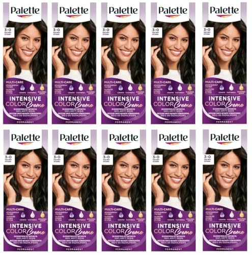 Confezione da 10 palette di colori intensi 3 – 0 (N2) color marrone scuro – Full Box – con istruzioni in lingua inglese (lingua italiana non garantita)